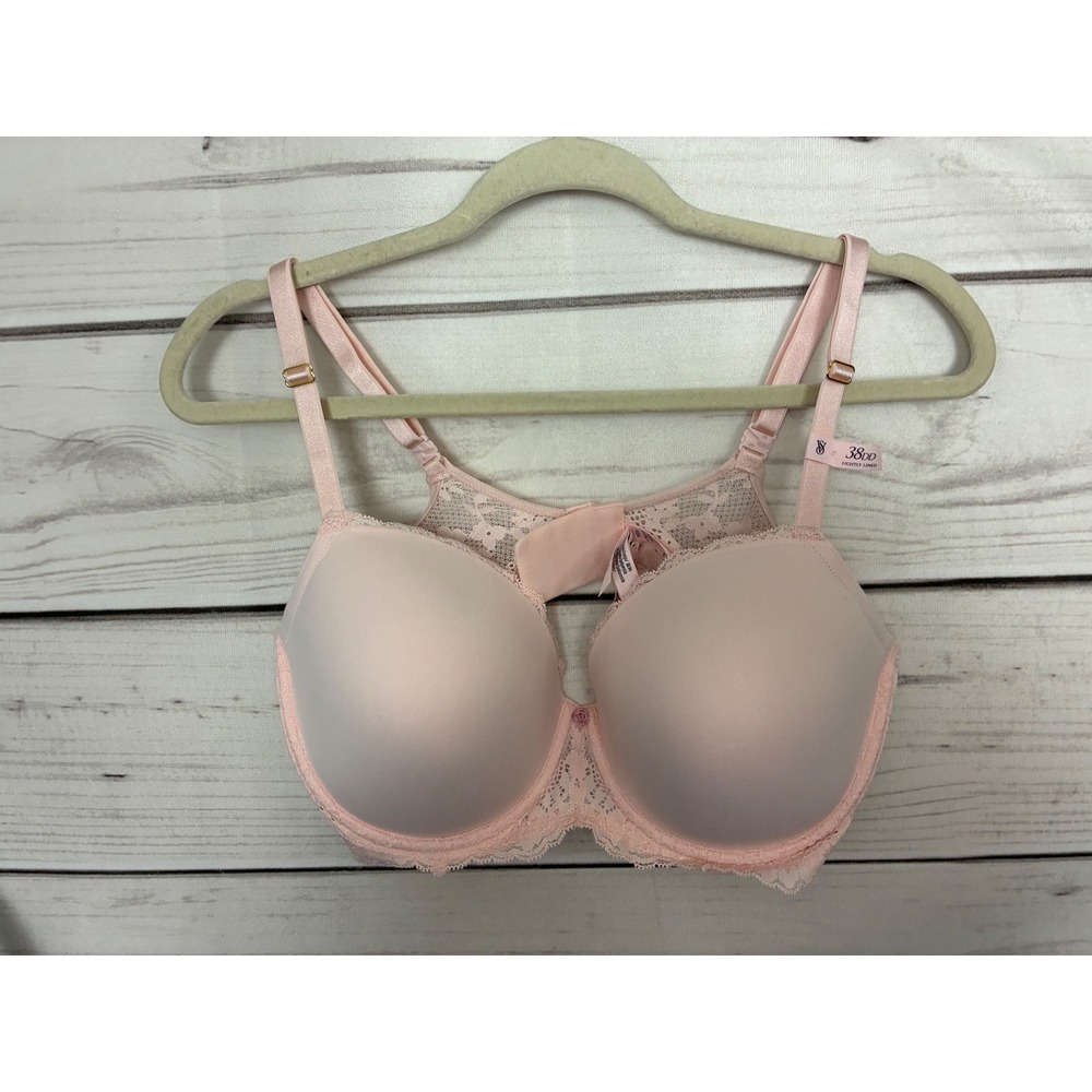 Victorias Secret Lightly Lined Lace Bra Pink 38DD CC 11T1